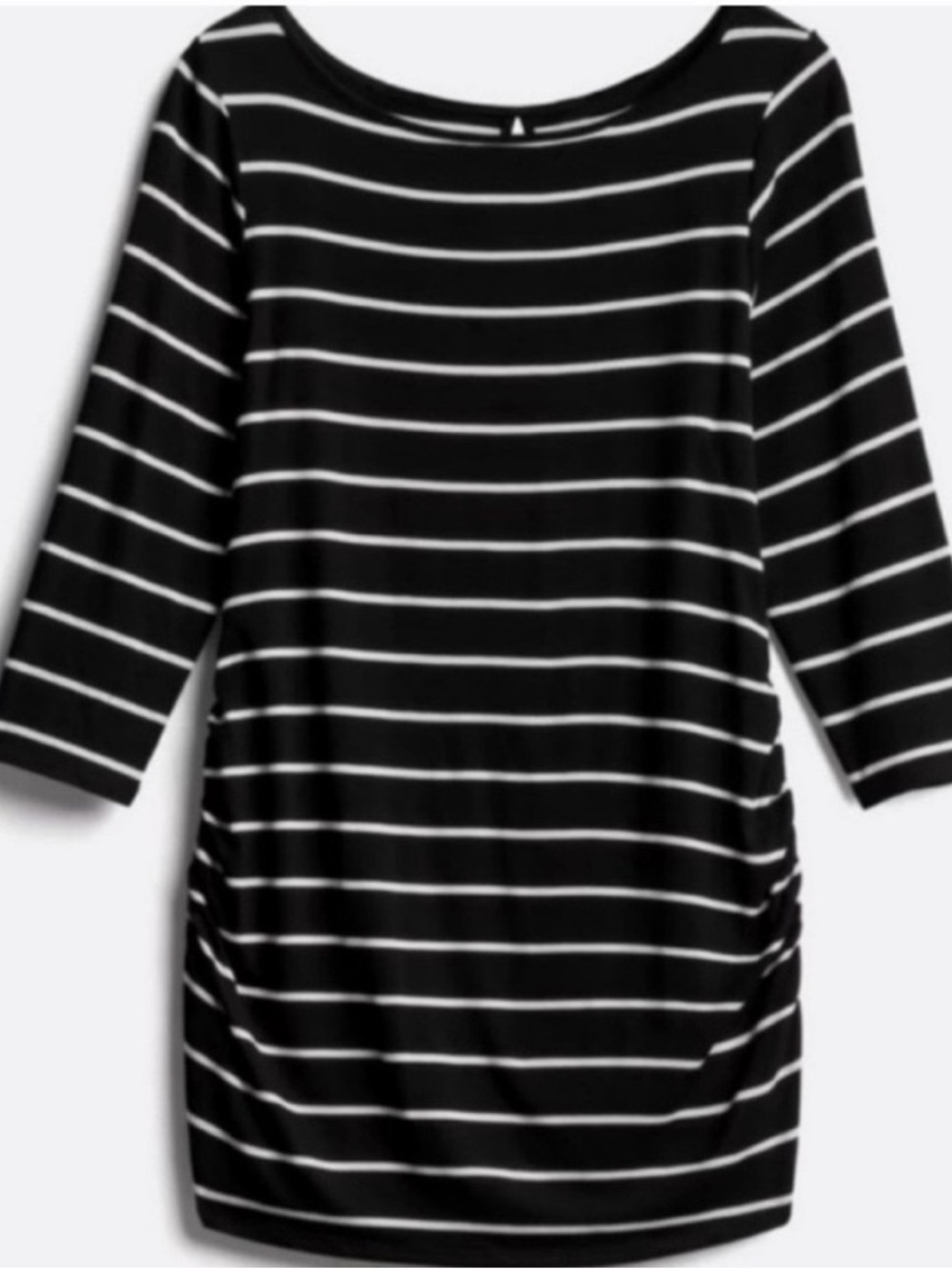 Monochrome Black and White Striped Maternity Top (Size Medium Maternity)
